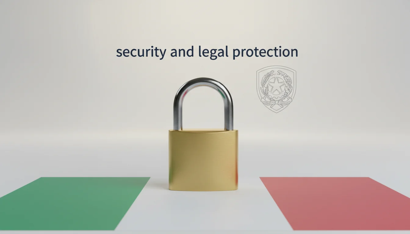 Simbolo di sicurezza con lucchetto e bandiera italiana per scommesse legali