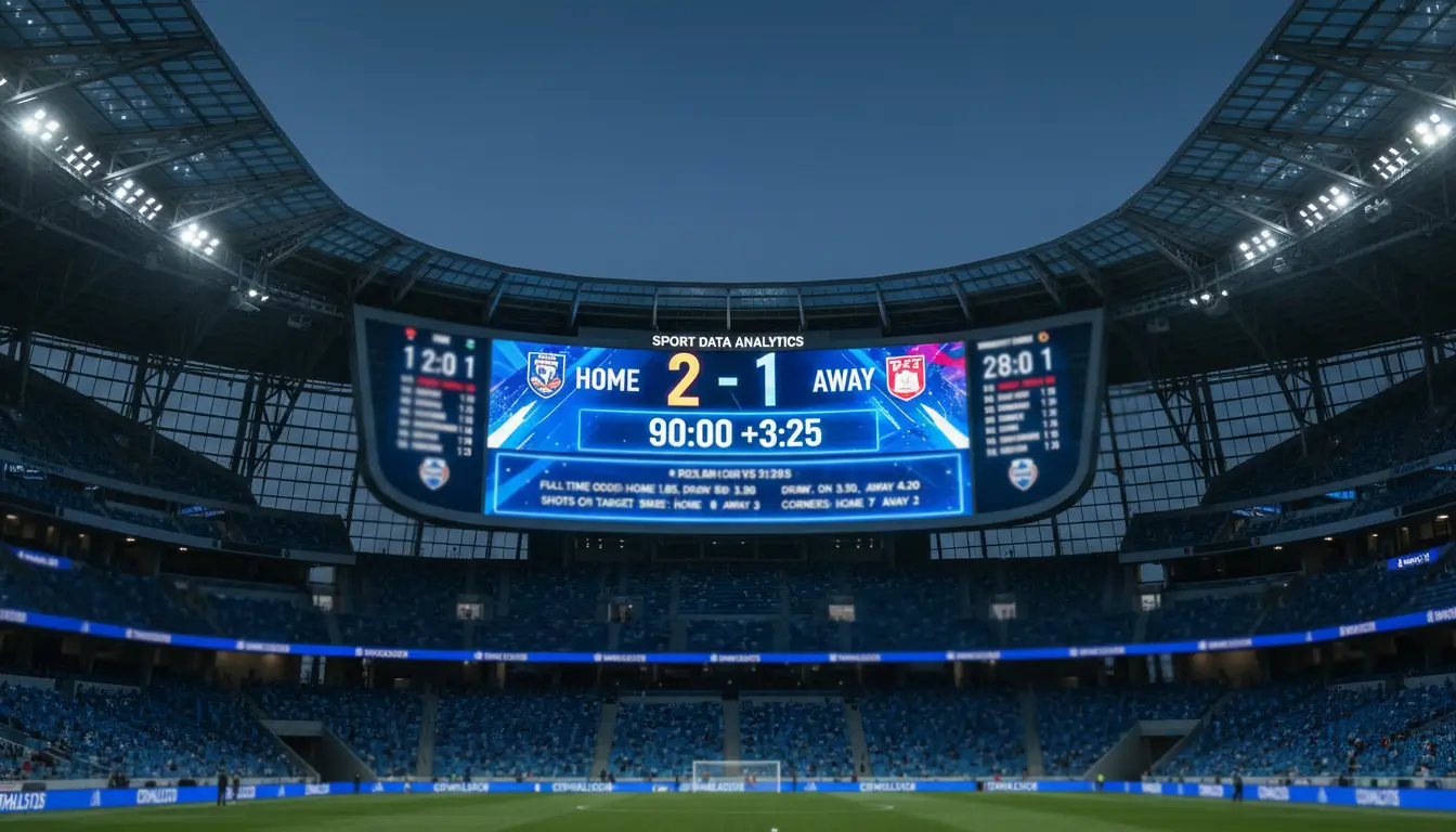 Quote scommesse calcio: tabellone luminoso con numeri in uno stadio di calcio