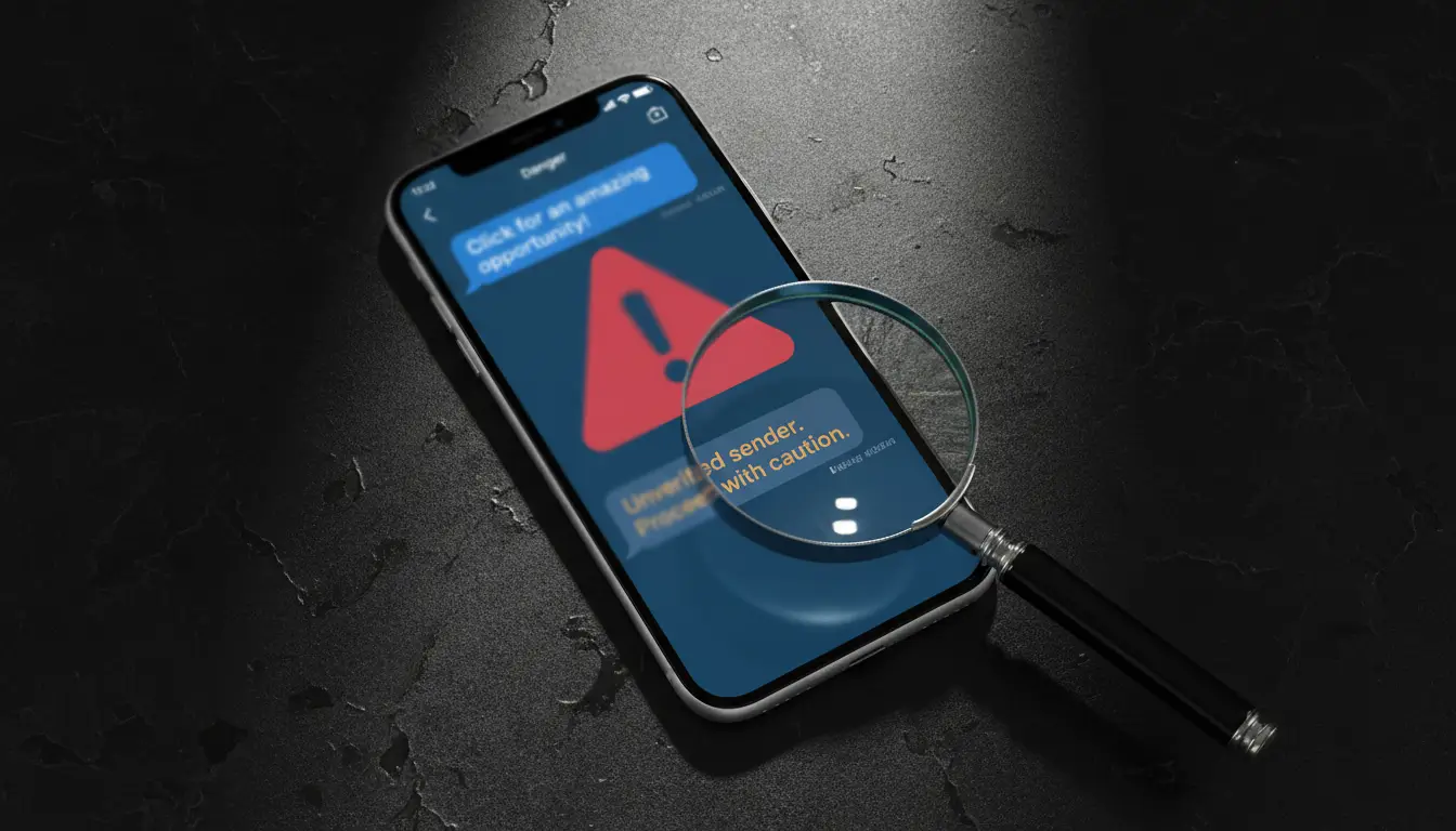 Icona Telegram con segnale di avvertimento per truffe pronostici